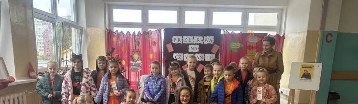 Udział w ogólnopolskiej akcji ,,Czytanie na Przerwie” – bicie rekordu” – grupa 6-latki